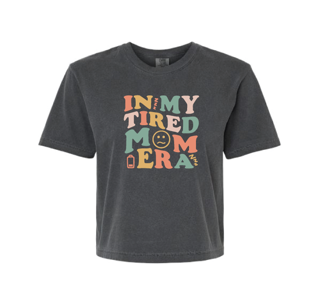 Tired Mom Era Midi Crop Tee