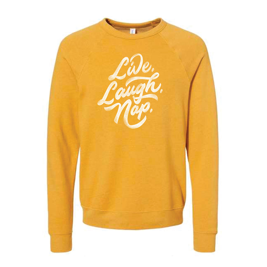 Live. Laugh. Nap. Crewneck Sweatshirt