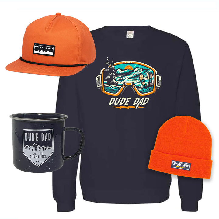 Adventure Dad Bundle: Mountain Hat + Camping Mug + Goggles Sweatshirt