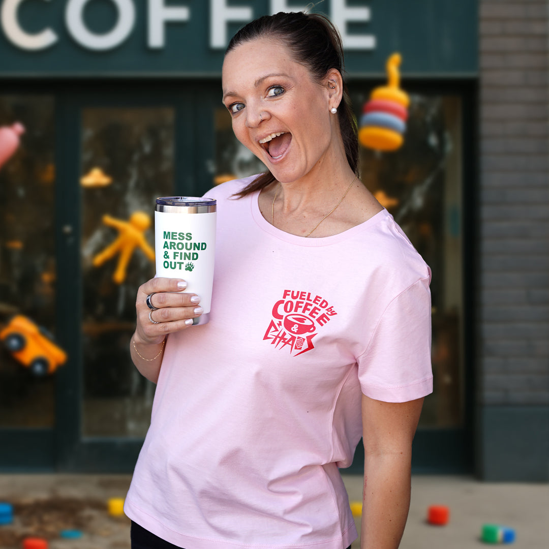 Fueled By Coffee and Chaos Ladies Tee
