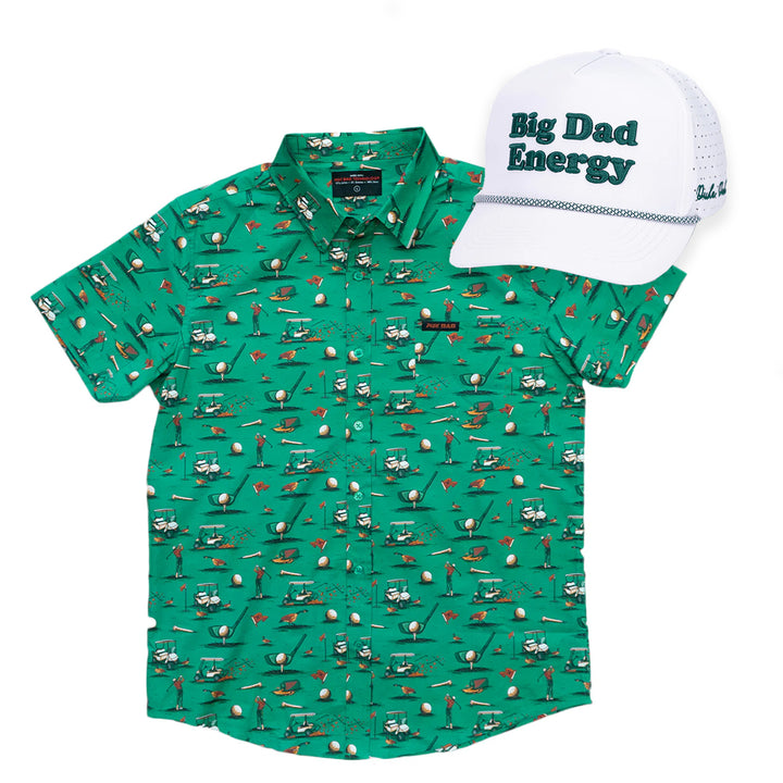 Golf Dad Starter Pack: "Pro" Golf Button Down Shirt + Big Dad Energy Hat