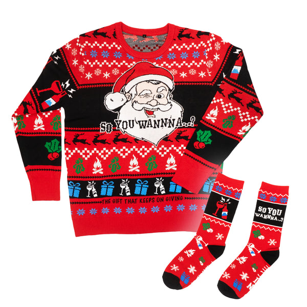 NEW 2023 "So You Wanna?" Christmas Sweater + FREE socks