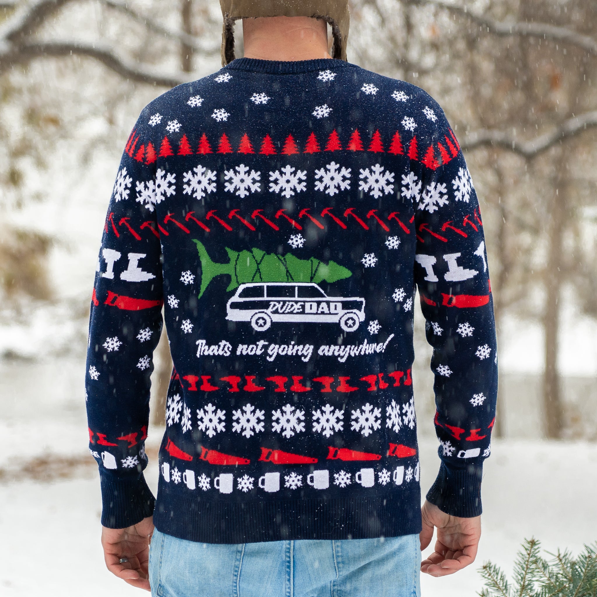 HONHUZH Mens Holiday Ugly Xmas Sweater, Large Size, Fall Clearance, Casual Loose Round Neck Long