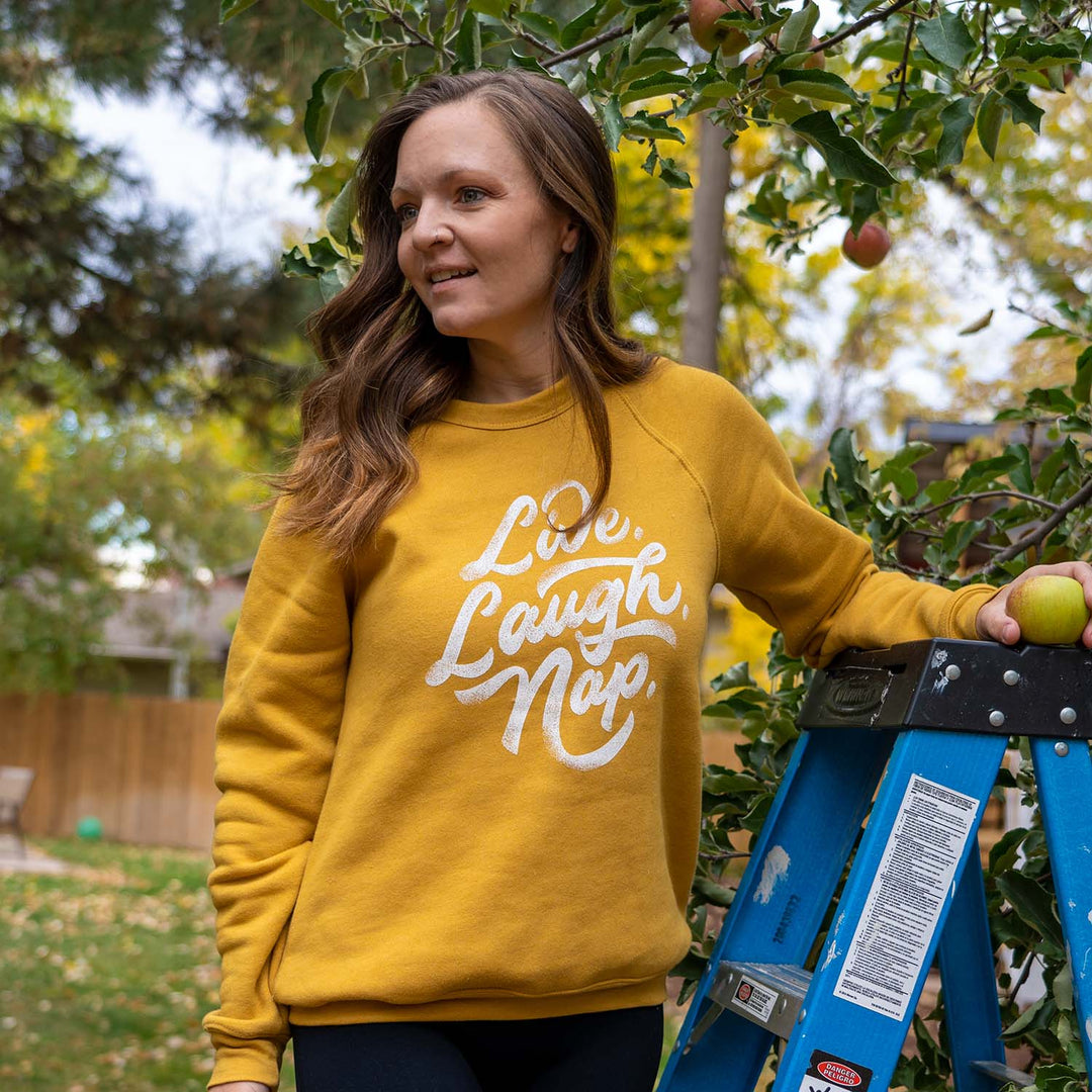 Live. Laugh. Nap. Crewneck Sweatshirt