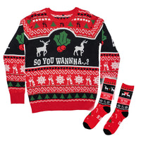 So You Wannna? Christmas Sweater + FREE socks